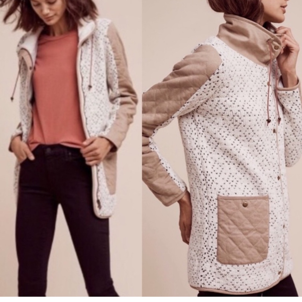 Anthropologie Sleeping in Snow Lake Placid Sherpa fuzzy lined jacket ladies sz L